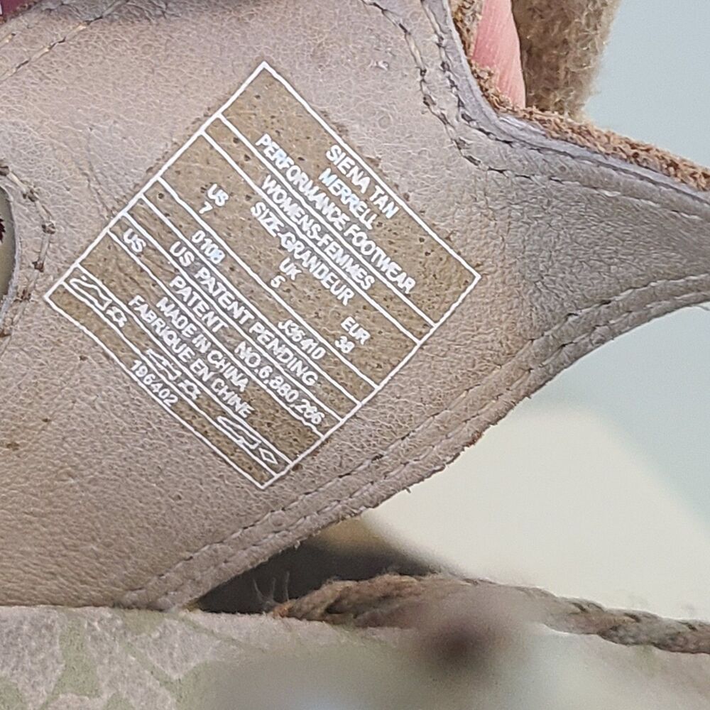 Merrell Siena Tan Leather Strappy Sandals Womens 7 Boho Gorpcore Hiking Granola - Picture 7 of 8